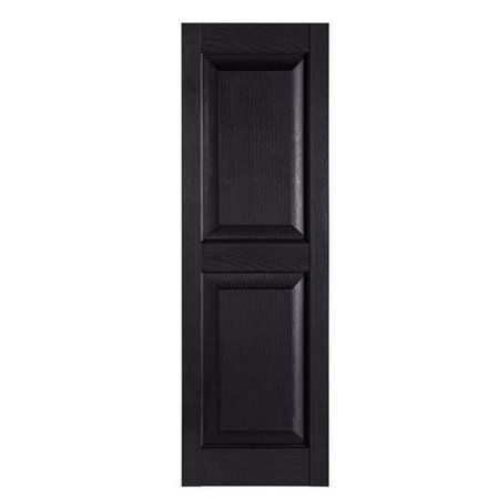 MR MXYZPTLK Perfect Shutters IR521571002 Premier Raised Panel Exterior Decorative Shutters; Black - 15 x 71 in. IR521571002